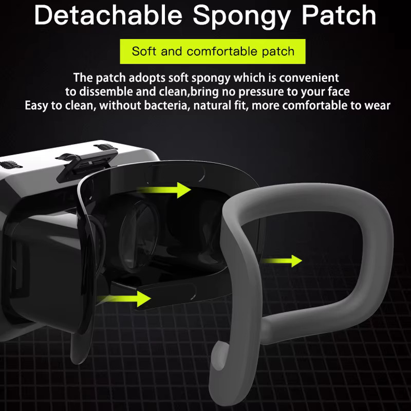 AyeBeau 3D Virtual Reality VR-Brille für Smartphones, 7 Zoll Headset in Schwarz - Bild 4