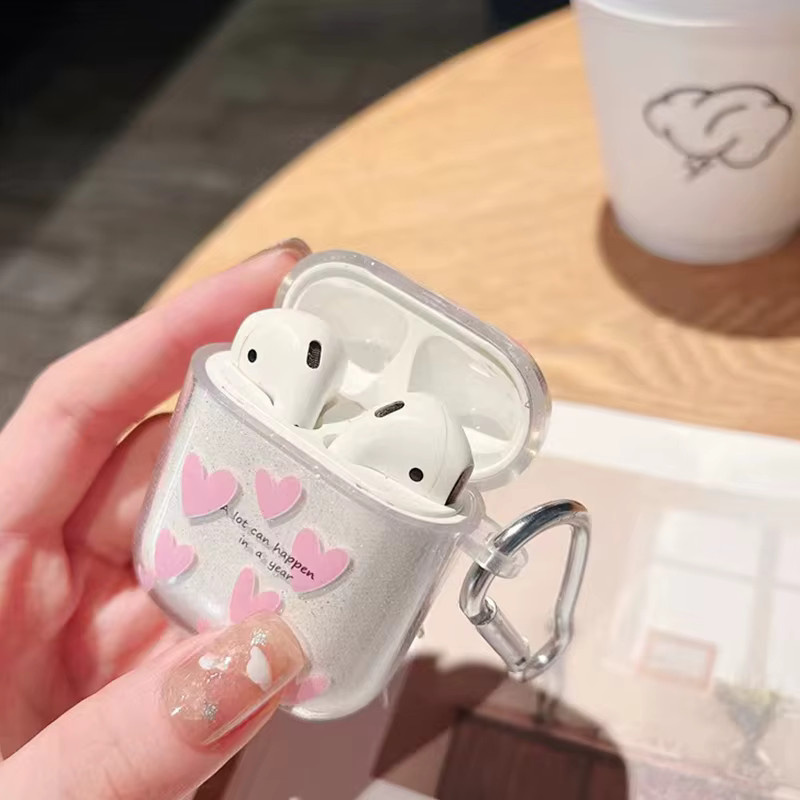 Rosa Liebesring Kopfhörerhülle für Apple AirPods Pro 2nd Generation aus weichem, mattem TPU inklusive Schlüsselanhänger - Bild 4