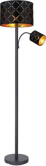 Globo Stehlampe Sunna 2-flammig Schwarz Matt aus Metall mit E27 Fassung, Höhe: 162 cm, Breite: 35 cm - Bild 1