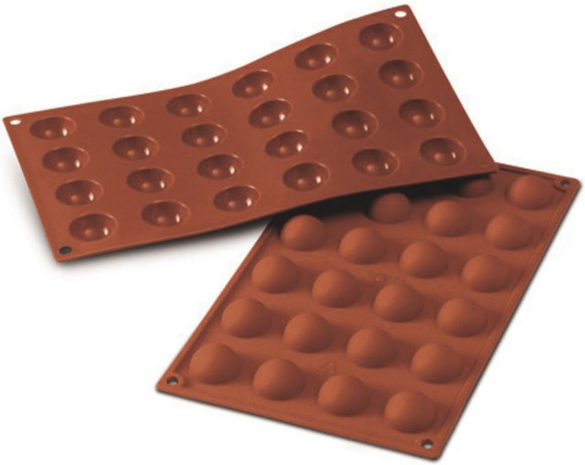 Schneider Silikonbackform Halbkugel Mini Cake Pop Form, rot, B/T/H: 17,5 x 3 x 1,5 cm, 10 ml - Bild 1