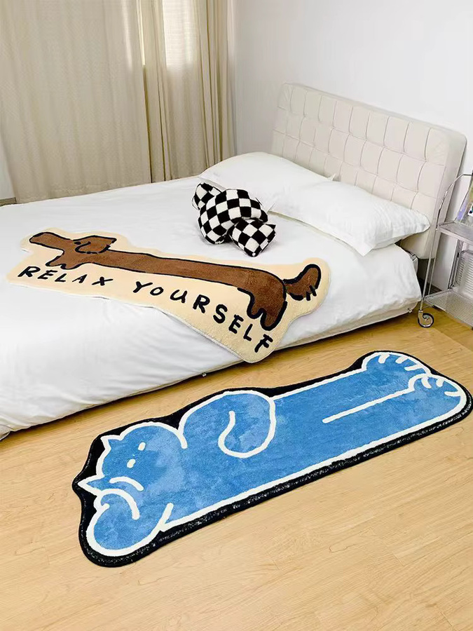 VIKAMA Teppich mit Cartoon-Tiermuster, rutschfester und schmutzabweisender Bodenmatte für Wohnzimmer und Schlafzimmer, B/T: 120 x 50 cm - Bild 1