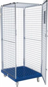 HMH rolltainer Rollbehälter ADB 1600 KU blau, 5-seitig mit 1 Tür, Breite: 72,4 cm, Höhe: 81,5 cm - Bild 1