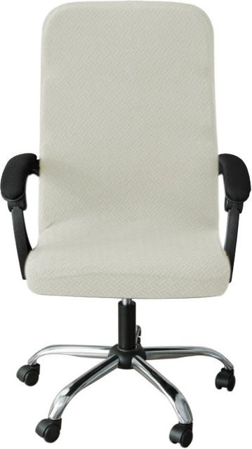 Elastischer Jacquard Bürostuhlbezug in Beige, rutschfester und waschbarer Sitzbezug für Computer- und Gaming-Stühle - Bild 1