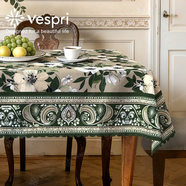 Vespri Frühlingstischdecke mit Blumenmuster und Paisley-Design in Pastellfarben für runde, rechteckige und ovale Tische - Bild 1