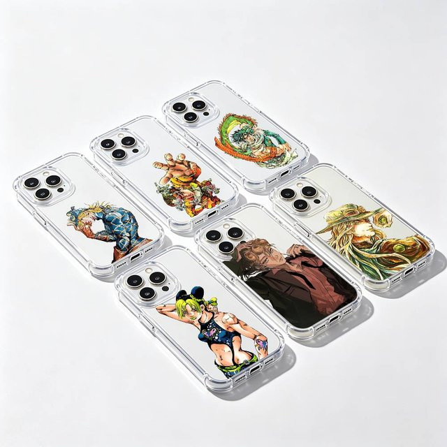 Anime Jojo's Bizarre Adventures Handyhülle Transparent für Apple iPhone 11 bis iPhone 17 Pro Max Plus Mini Soft Cover - Bild 1