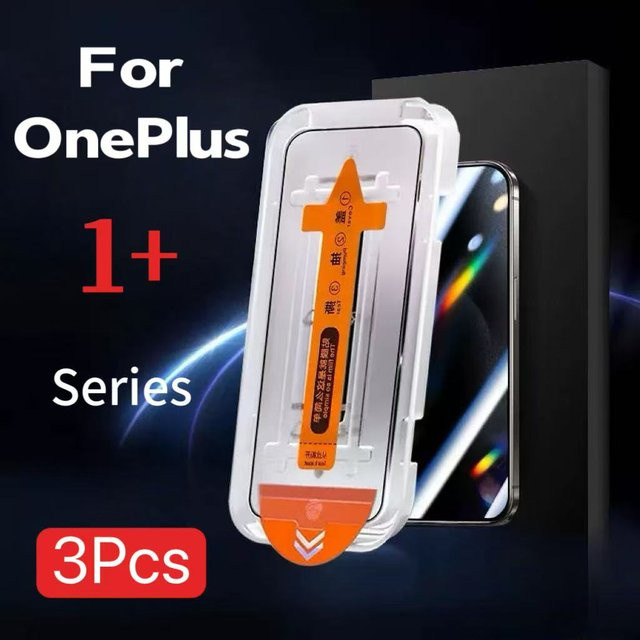 3er-Pack OnePlus Displayschutzfolie aus gehärtetem Glas, transparent, kratzfest und staubfrei für OnePlus 9, 9T, 8, 8T, 7 und 6 - Bild 1