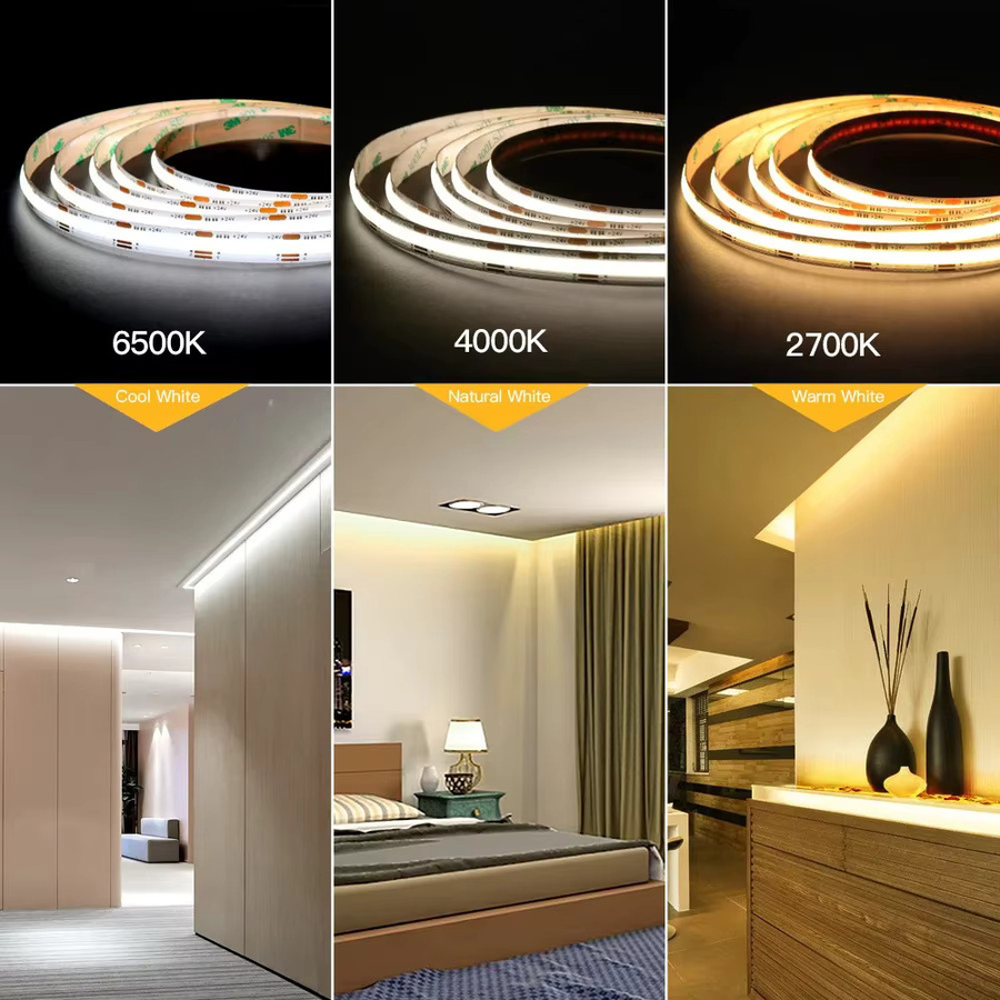 YSRSAI Tuya Zigbee COB CCT LED-Streifen 24V, dimmbar, weiß, kompatibel mit Amazon Alexa und Google Assistant - Bild 3