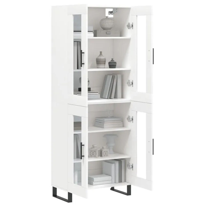 Vidaxl Vitrinenschrank Modern, Weiß, B/T/H: 69,5 x 34 x 180 cm - Bild 2