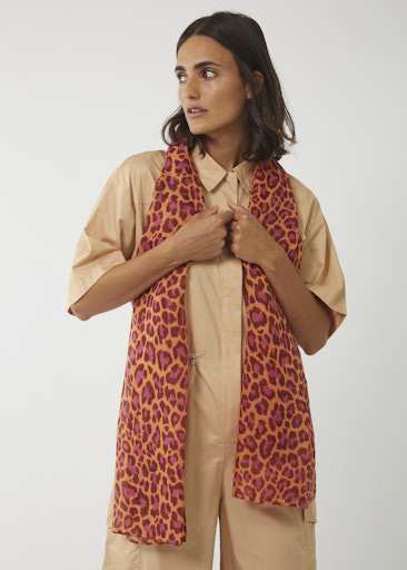 Codello Schal, Leopard Print, Recyceltes Polyester, Unisex, 55x180cm - Bild 1