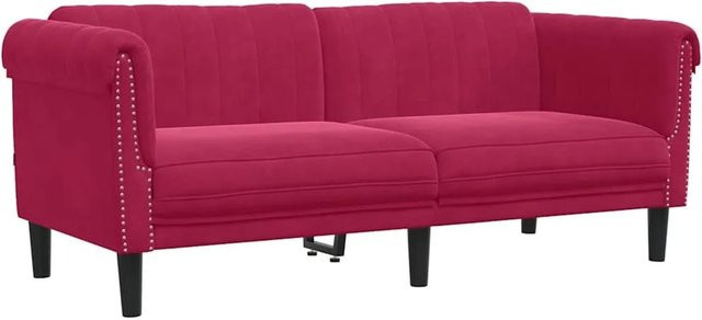 vidaXL 2-Sitzer Sofa aus Samt in Weinrot mit Holzgestell - Bild 1