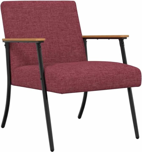 vidaXL Sessel in Weinrot mit Samtbezug und Armlehnen, B/T/H: 59 x 75 x 78 cm - Bild 1