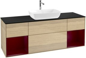 V&B Waschtischunterschrank Finion in Eiche mit beige lackierter Oberfläche, Breite: 160 cm, Tiefe: 50,1 cm - Bild 1