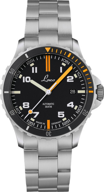 Laco Armbanduhr, Automatik, Edelstahl, Schwarz, 39 mm - Bild 1
