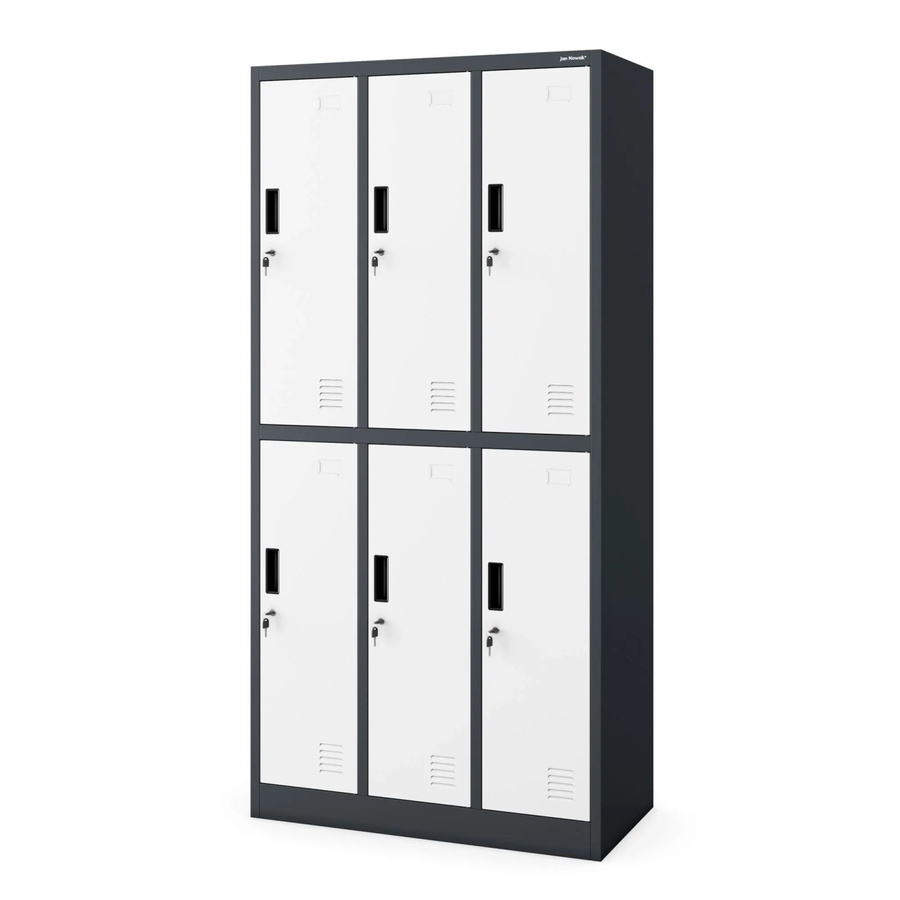 JAN NOWAK Kleiderspind IGOR Schließfachschrank mit 6 Abteilen aus Stahl, Anthrazit-Weiß, H x B x T: 185 x 90 x 45 cm - Bild 2