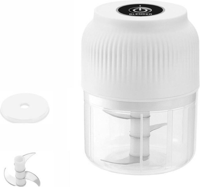 HuidaiAuto Elektrischer Gemüseschneider und Food-Chopper, USB-wiederaufladbar, Weiß, 300ml - Bild 1