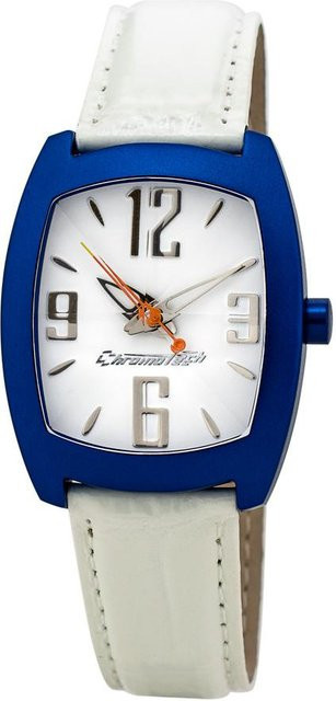 CHRONOTECH Analoguhr, Quarz, Kunststoff, Leder, Weiß, Herren, 36 mm - Bild 1