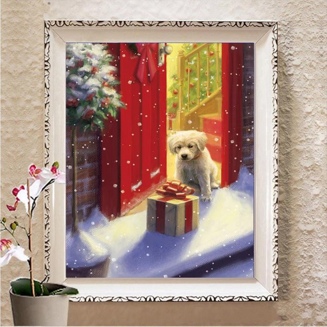 FIYO Diamond Painting Set mit Tier-Motiv in Multicolour, Handgefertigte Kreuzstich Stickerei zur Heimdekoration, Breite: 20 cm, Höhe: 30 cm - Bild 1