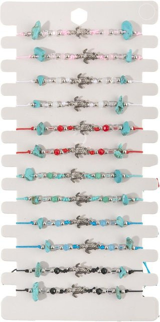 Armbänder, Schildkröten-Thema, geflochten, Kristall, Messing, Unisex - Bild 1