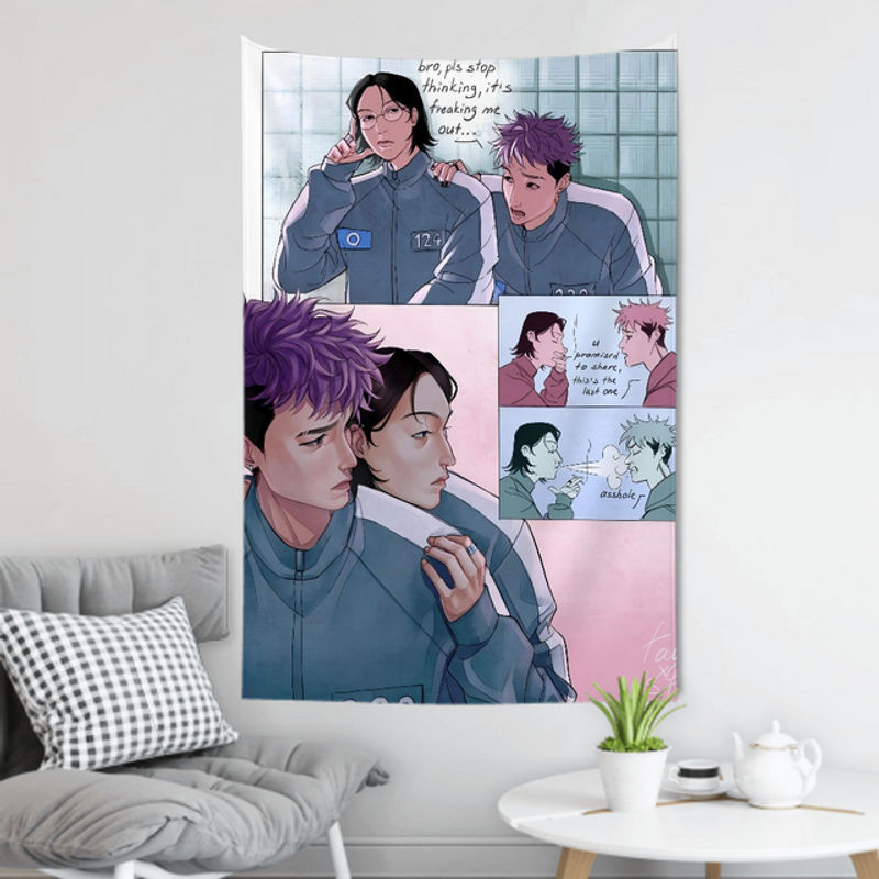 T-Thanos X Nams G-Gyu Thanosxnamgyus Wandteppich als mehrfarbige Raumdekoration, B/H: 70 x 70 cm - Bild 1