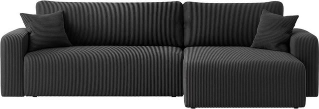 Inter Trading Ecksofa Austin in Anthrazit mit Schlaffunktion und Cord-Bezug - Bild 2