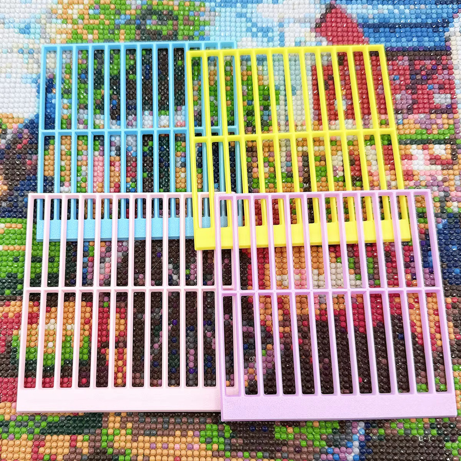 Diamantmalerei Präzisionsmesswerkzeug mit Gitterlayout und farbcodierten Markierungen in Pink aus langlebigem Kunststoff - Bild 3
