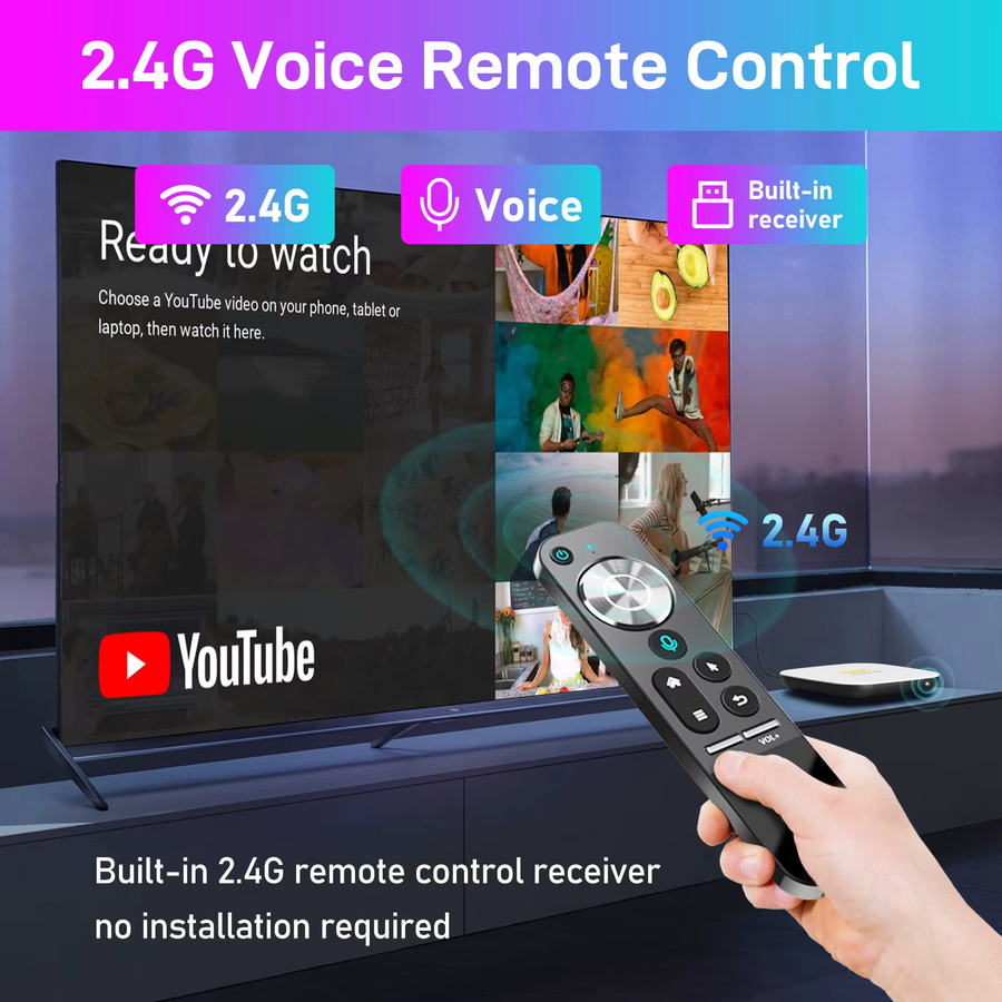 H96 Max M2 Android 13 TV-Box mit RK3528 Prozessor, 8K Ultra HD, Wifi 6, Bluetooth 5.0 und Sprachfernbedienung mit Google Sprachassistent in Weiß - Bild 5