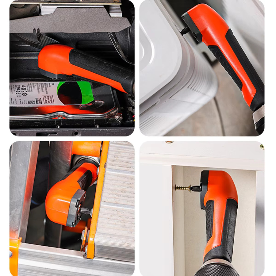 Multifunktionaler 90 Grad Rechtwinklig Schraubendreher mit hohem Drehmoment für manuelle und elektrische Anwendungen, Blau Orange - Bild 4