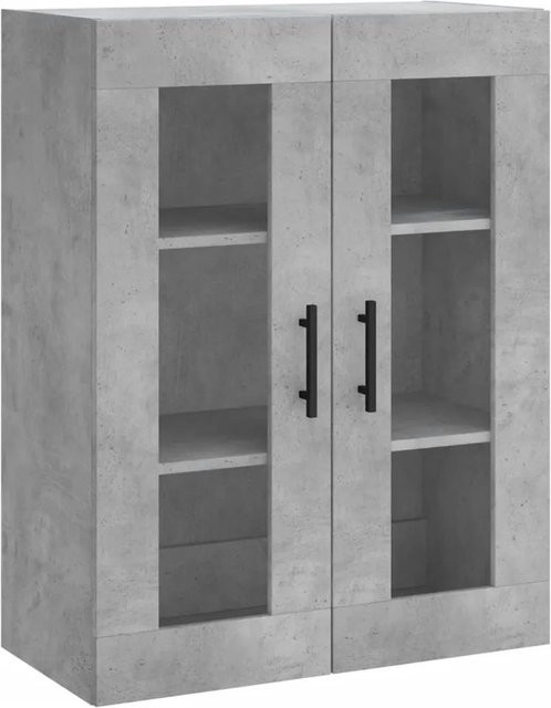 vidaXL Wandschrank in Betongrau mit Glastüren, B/T/H: 69,5 x 34 x 90 cm - Bild 1