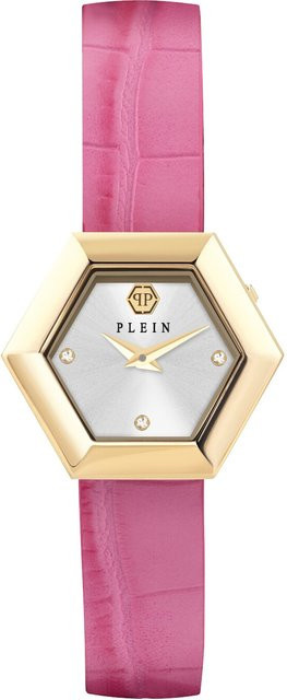Philipp Plein Damenuhr, Quarz, Edelstahl, Leder, 28 mm, Silber, 5 ATM - Bild 1