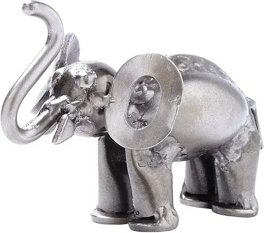Hinz und Kunst Metallfigur kleiner Elefant in Silber - Bild 1