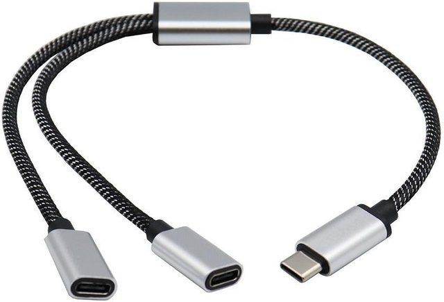 USB-C-Hub 3-Port Typ-C-Splitter in Silber - Bild 1