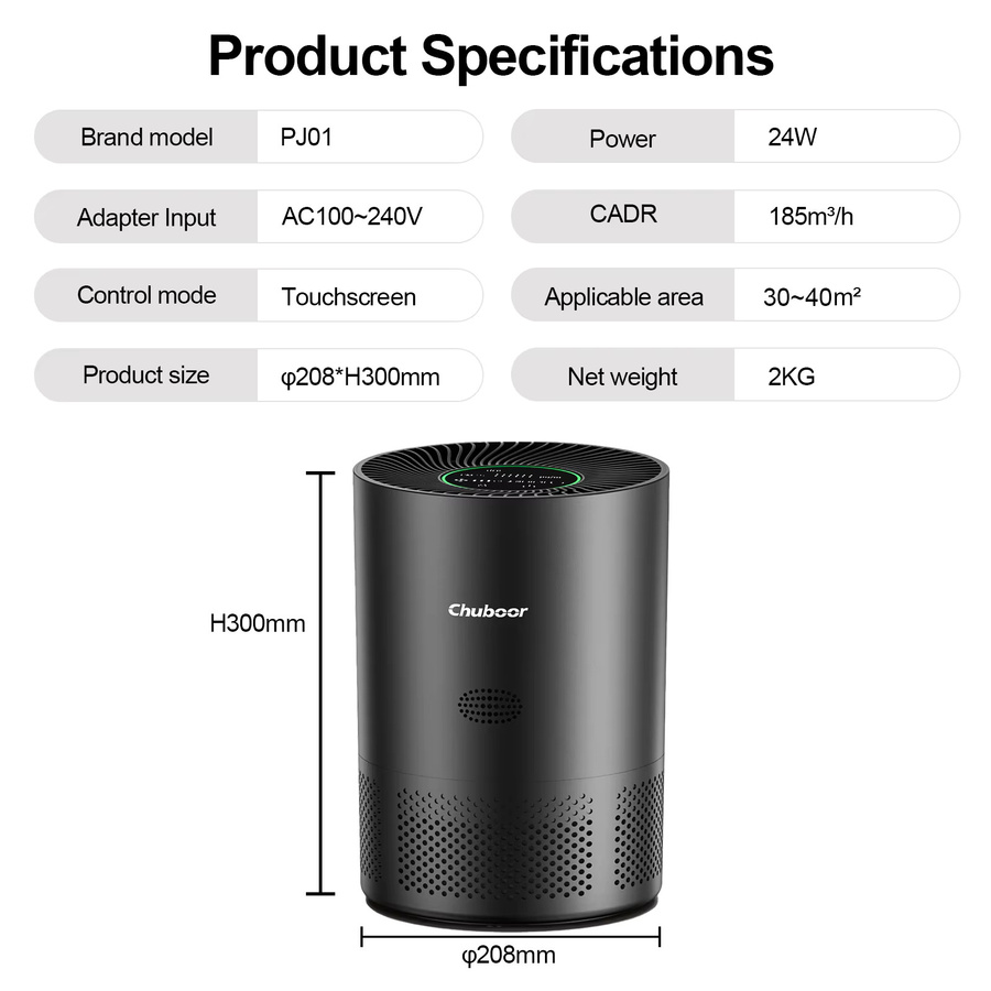 Dreame Luftreiniger Schwarz mit H13 HEPA-Filter, PM2.5-Partikelsensor, WiFi und waschbarem Filter für Räume bis 50 m² - Bild 7