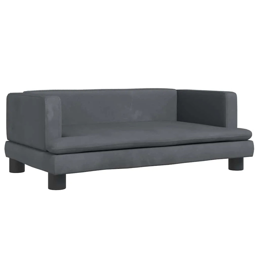 vidaXL Hundebett Sofa aus Samt in Dunkelgrau, B/T/H: 80 x 45 x 30 cm - Bild 2