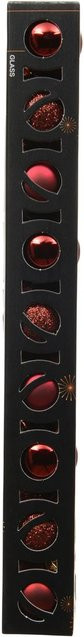 Decoris Weihnachtskugeln aus Glas in Rot, 9-teiliges Set, Durchmesser: 3 cm - Bild 1