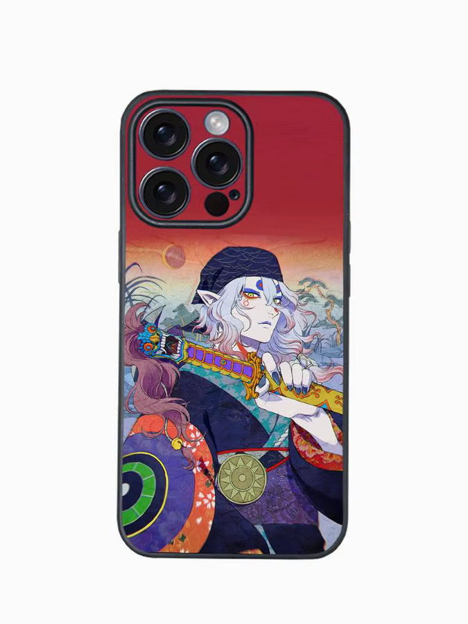 Ukiyoe Mononoke Kusuriuri Softshell Handyhülle für iPhone 12 bis 16 Pro Max Plus in Schwarz und Multicolour - Bild 2