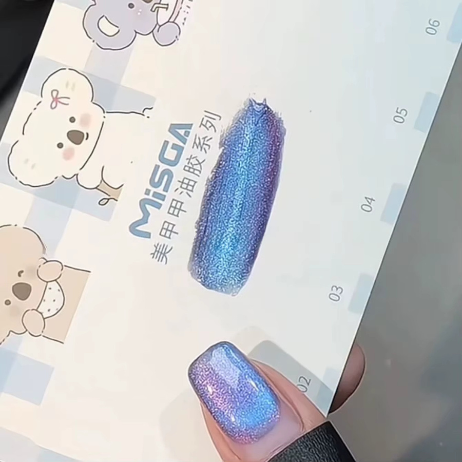 MIANEL Sea of Stars Katzenauge Gel-Nagellack, 10 ml, Regenbogenfarben, Satin - Bild 5
