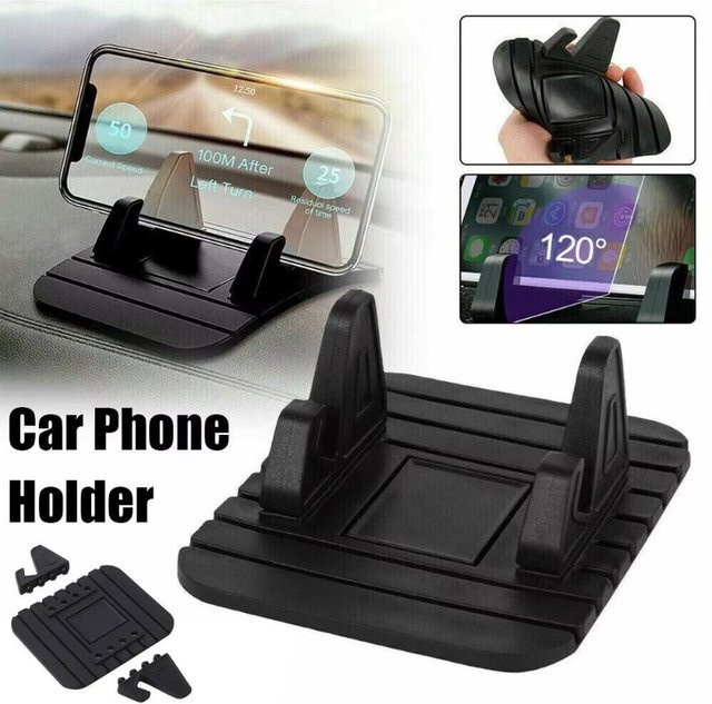 Rutschfeste Handyhalterung für das Auto Armaturenbrett Telefonständer in Schwarz für iPhone Samsung Xiaomi und Huawei - Bild 1