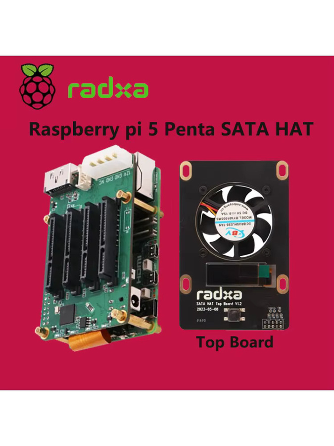 MiiBestOD Penta SATA HAT für Raspberry Pi 5 zur Anbindung von bis zu 5 SATA-Laufwerken mit optionalem Top-Board-Set - Bild 5