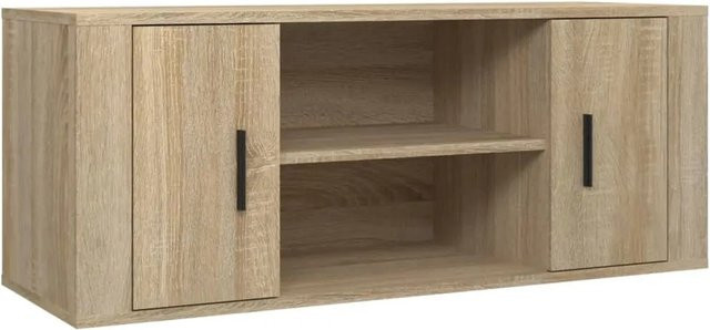 vidaXL TV-Schrank aus Holzwerkstoff in Sonoma-Eiche, Farbe Braun, B/T/H: 100 x 35 x 40 cm - Bild 1