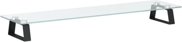 vidaXL Monitorständer aus Hartglas und Metall in Schwarz, B/T/H: 80 x 20 x 8 cm - Bild 1