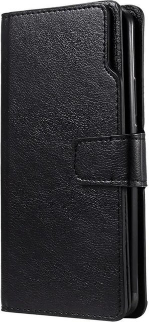 Lederhülle für Samsung Galaxy S24 S25 S26 Ultra S23 FE S22 S21 S20 S10 Plus Note 20 10 9 5G Flip mit Kartensteckplatz und Geldbörse in Schwarz - Bild 1