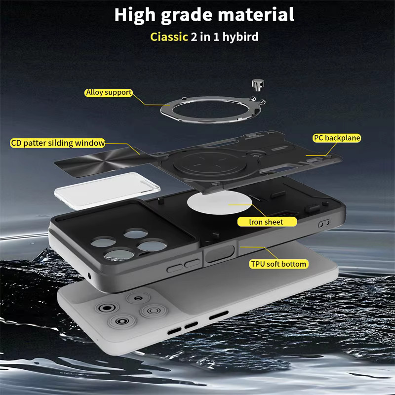 Robuste Armor Slide Lens Schutzhülle für Motorola Moto Signature Edge 70 Fusion Ultra 60 50 Neo Pro G57 G67 Power G86 G56 G15 in Silber - Bild 6