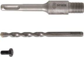 STIER Aufnahmeschaft SDS-Plus M16 110 mm mit Zentrierbohrer für Hohlbohrkronen in Silber - Bild 1