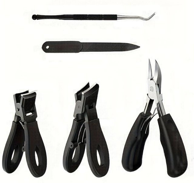 HKyo Nagelpflege-Set, 5-teilig, Schwarz, Matt, Unisex - Bild 1