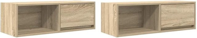 vidaXL TV-Schränke 2er-Set Sonoma-Eiche, Wandmontage, B/T/H: 80 x 31 x 25,5 cm - Bild 1