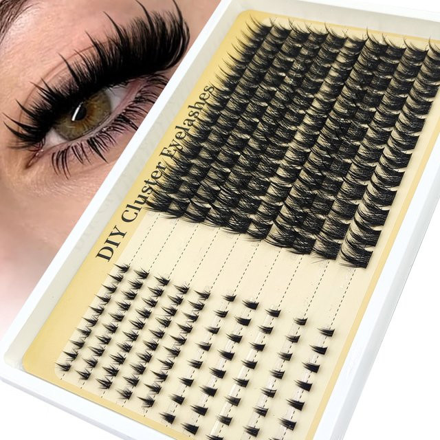 AMSDCN Wimpern-Cluster-Set mit Spikes, D-Kurve, Unisex - Bild 1