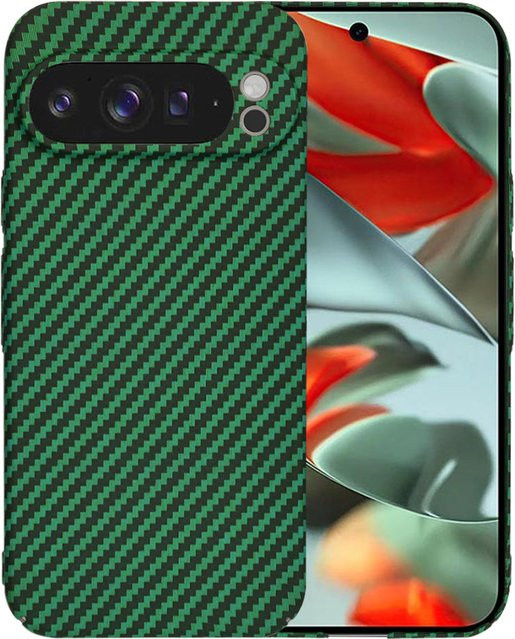 Techsuit Carbonite FiberShell Schutzhülle für Google Pixel 9 Pro XL in Grün - Bild 1