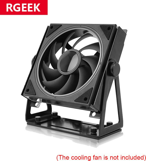 RGEEK Multifunktionaler Lüfterhalter für PC-Gehäuse, externe Kühlungslüfter-Halterung für 120 mm und 140 mm PC-Lüfter, 360 Grad drehbar, Schwarz - Bild 1