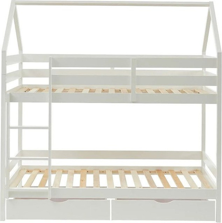 Vente-unique Hausbett Chori aus Kiefernholz in Weiß mit Schubladen B/T/H: 90 x 190 cm