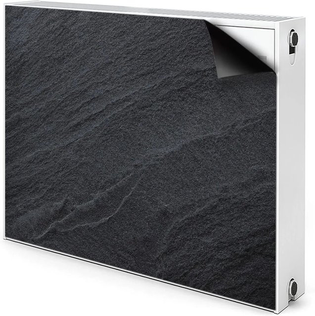 Tulup Magnetische Heizkörperverkleidung aus Magnetfolie in Schwarz mit Design Dunkle Steinmauer B/H: 110 x 60 cm - Bild 1